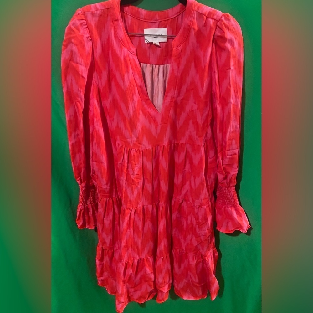 Tuckernuck Pomander Place Ikat Pink Zigzag Dress size Large - Picture 3 of 9